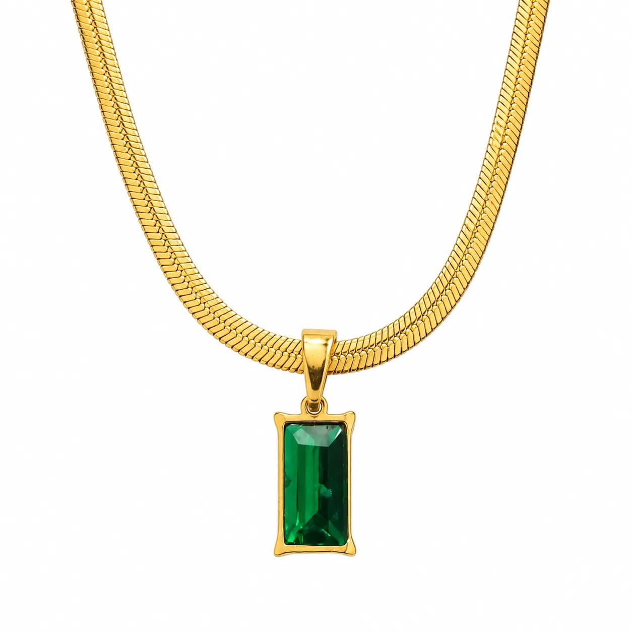 Niyanara Emerald Green Stone Locket Pendant