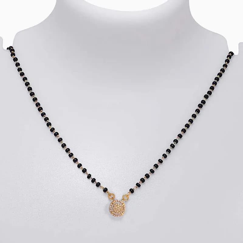 Niyanara Gold Plated Round Shaped Mangalsutra with Chain