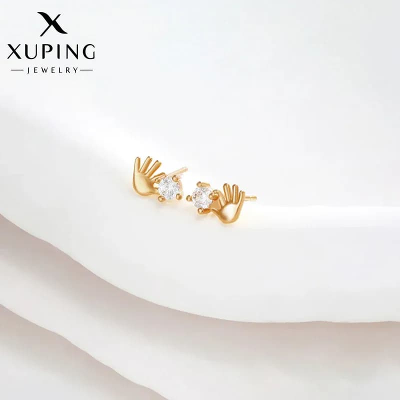 Niayanara Hand Shaped Contemporary Stud Earrings