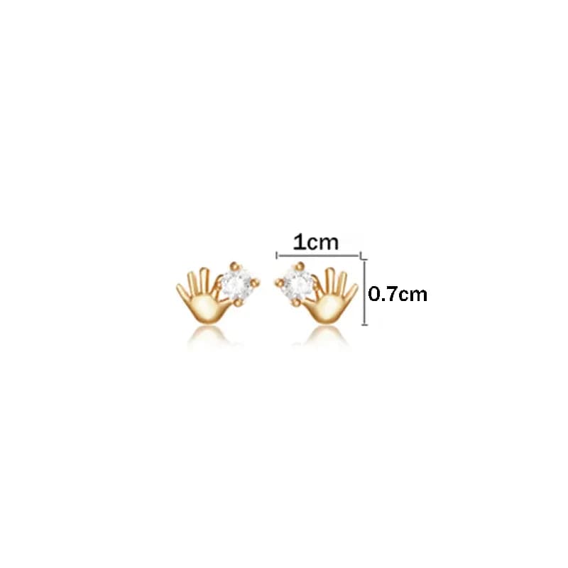 Niayanara Hand Shaped Contemporary Stud Earrings