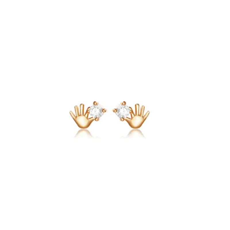 Niayanara Hand Shaped Contemporary Stud Earrings
