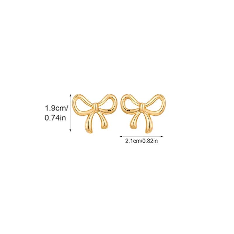 Niyanara Gold Plated Anti Tarnish Bow Themed Stud Earrings