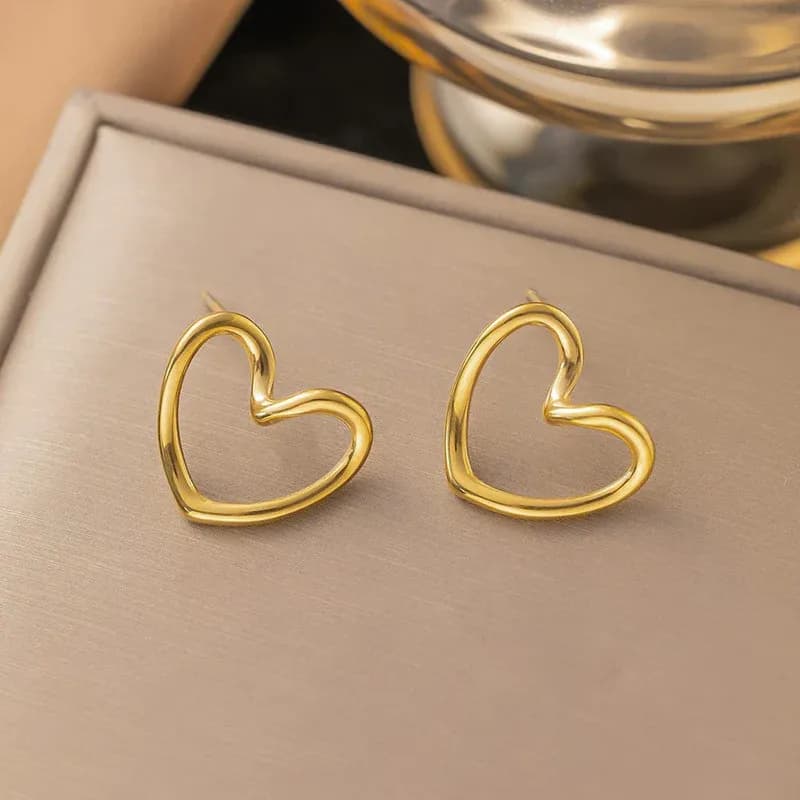 Niyanara Heart Themed Stud Earrings