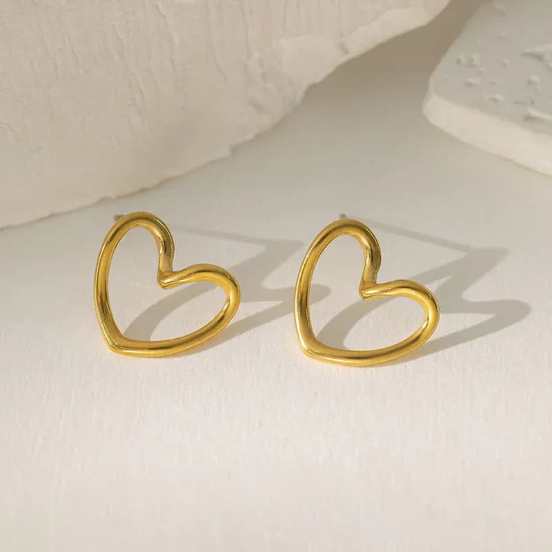 Niyanara Heart Themed Stud Earrings