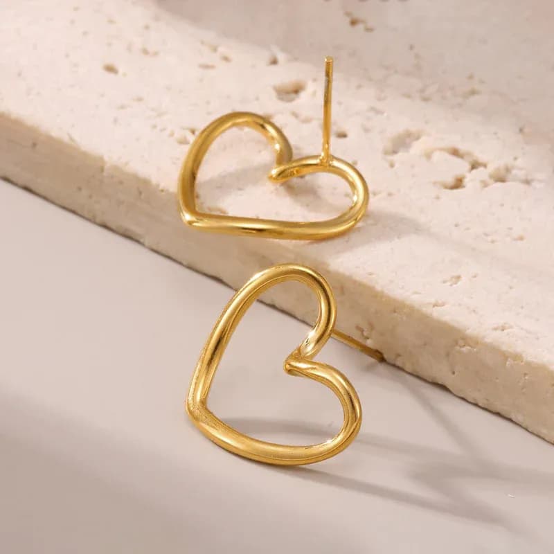 Niyanara Heart Themed Stud Earrings