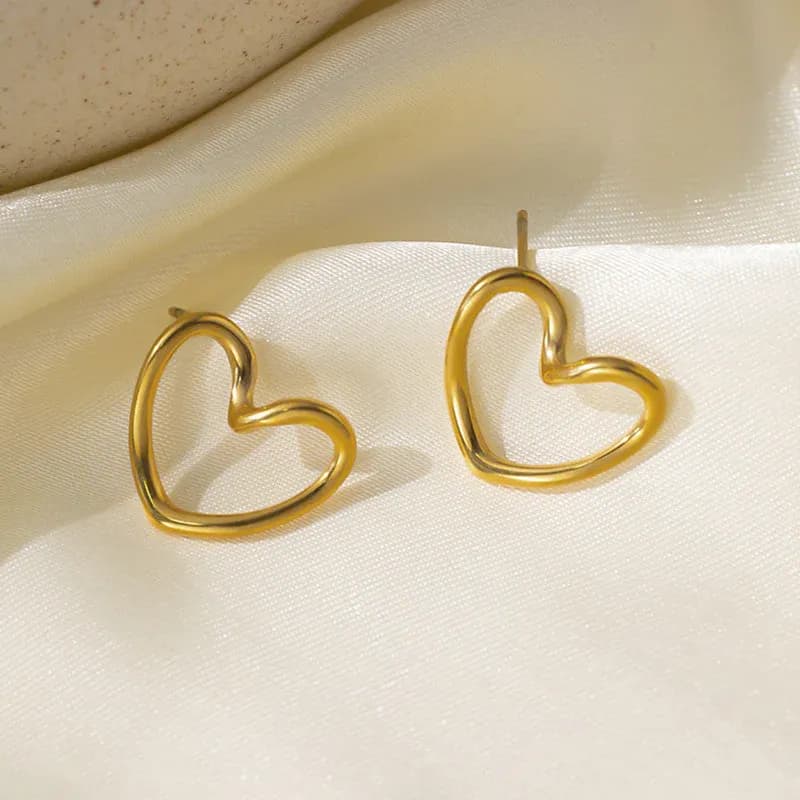 Niyanara Heart Themed Stud Earrings