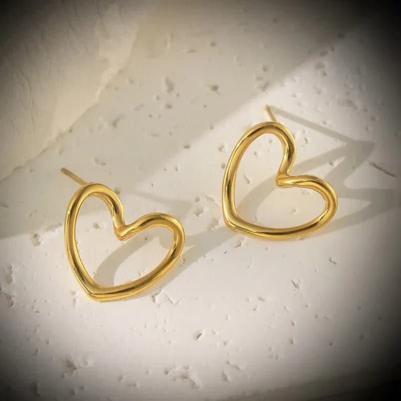 Niyanara Heart Themed Stud Earrings