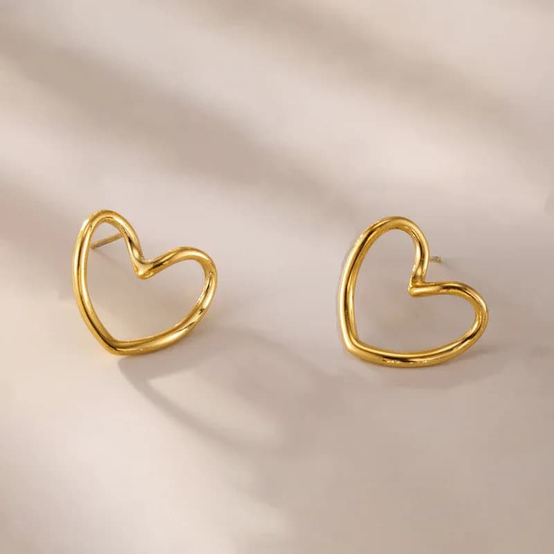 Niyanara Heart Themed Stud Earrings