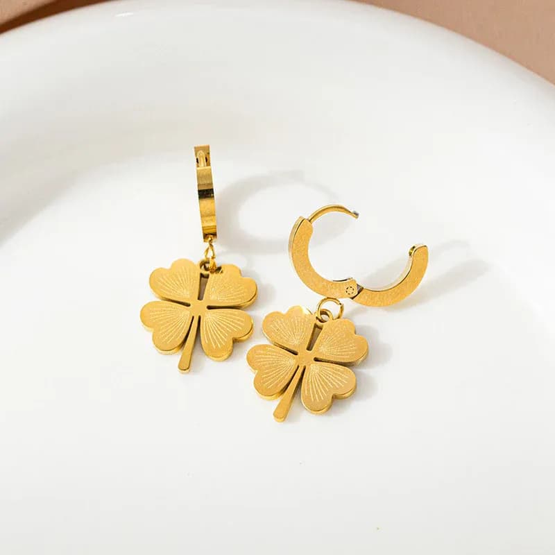 Niyanara Clover Themed Drop Earrings