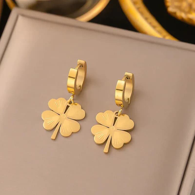 Niyanara Clover Themed Drop Earrings
