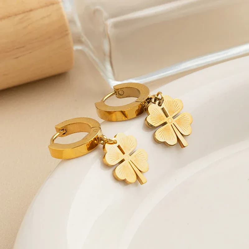 Niyanara Clover Themed Drop Earrings