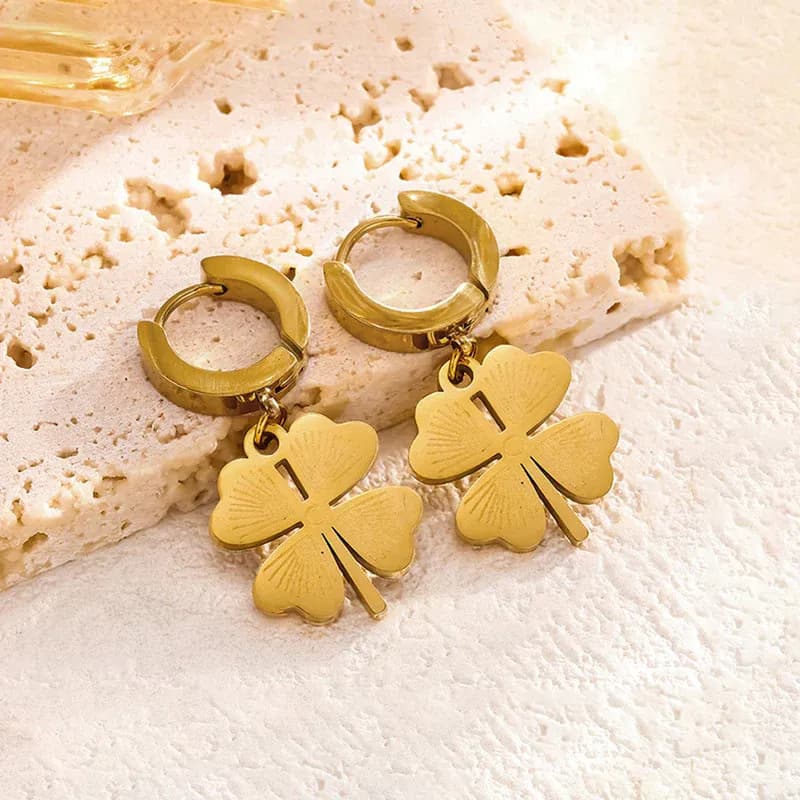 Niyanara Clover Themed Drop Earrings