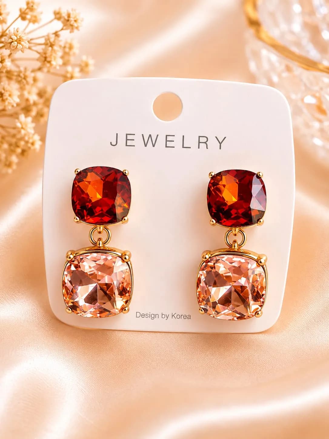 Niyanara Rust Orange Statement Earrings
