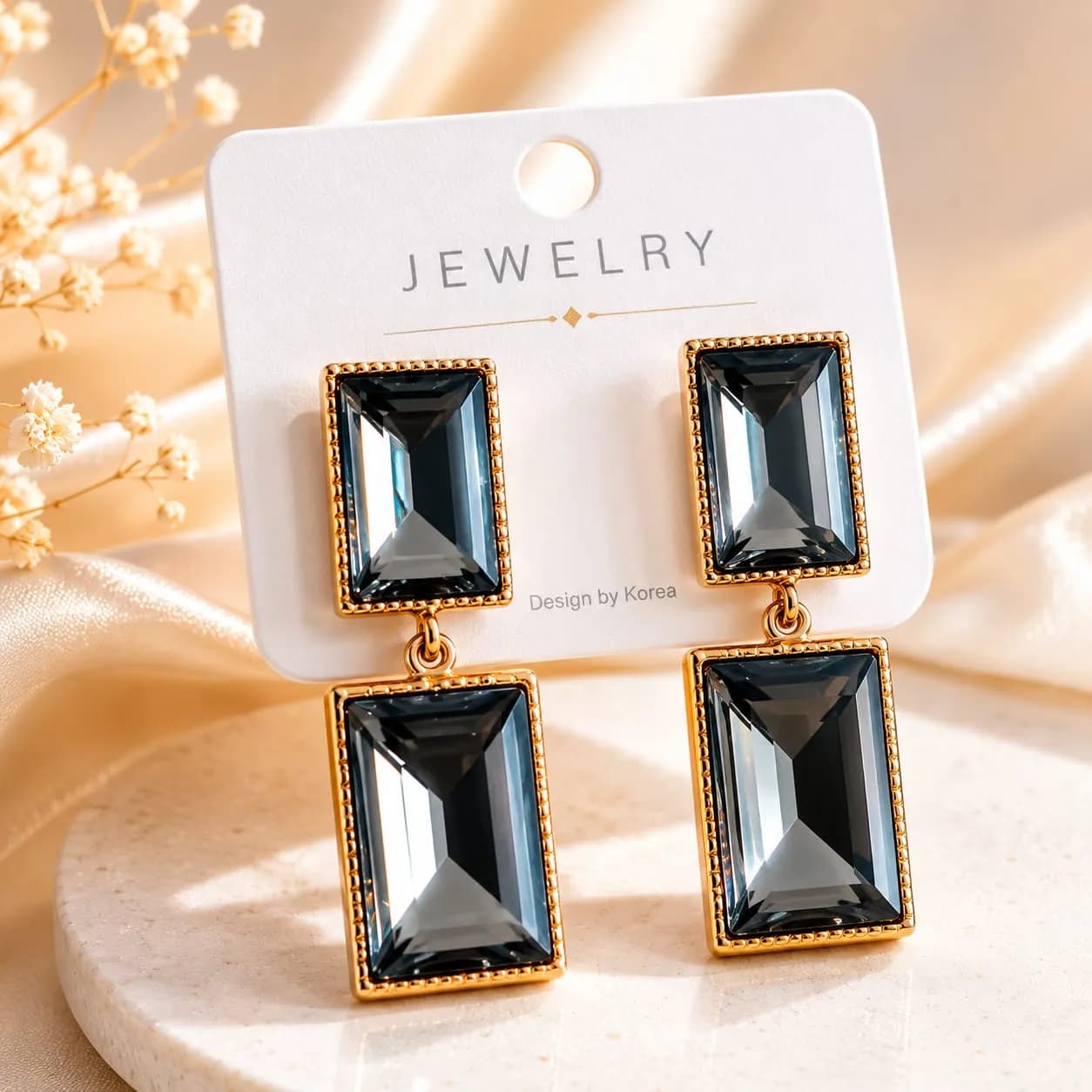 Niyanara Charcoal Statement Earrings