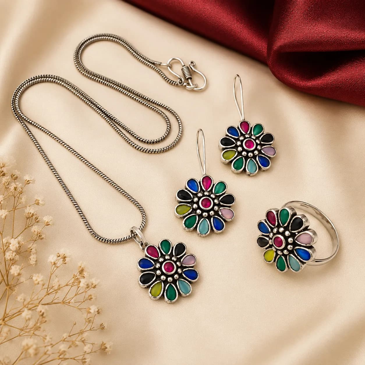 Niyanara Handcrafted Oxidised Jewelry Set
