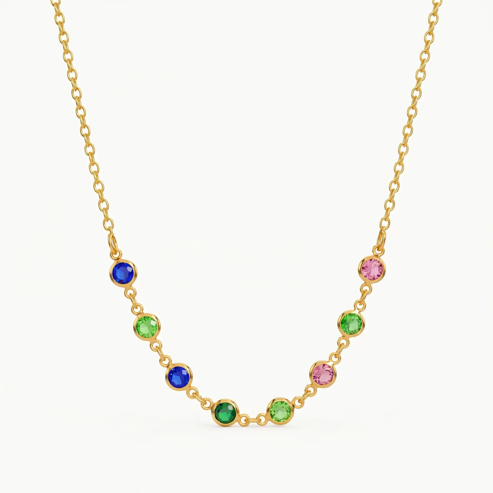 Niyanara Antitarnish Multi Crystal Chain Necklace