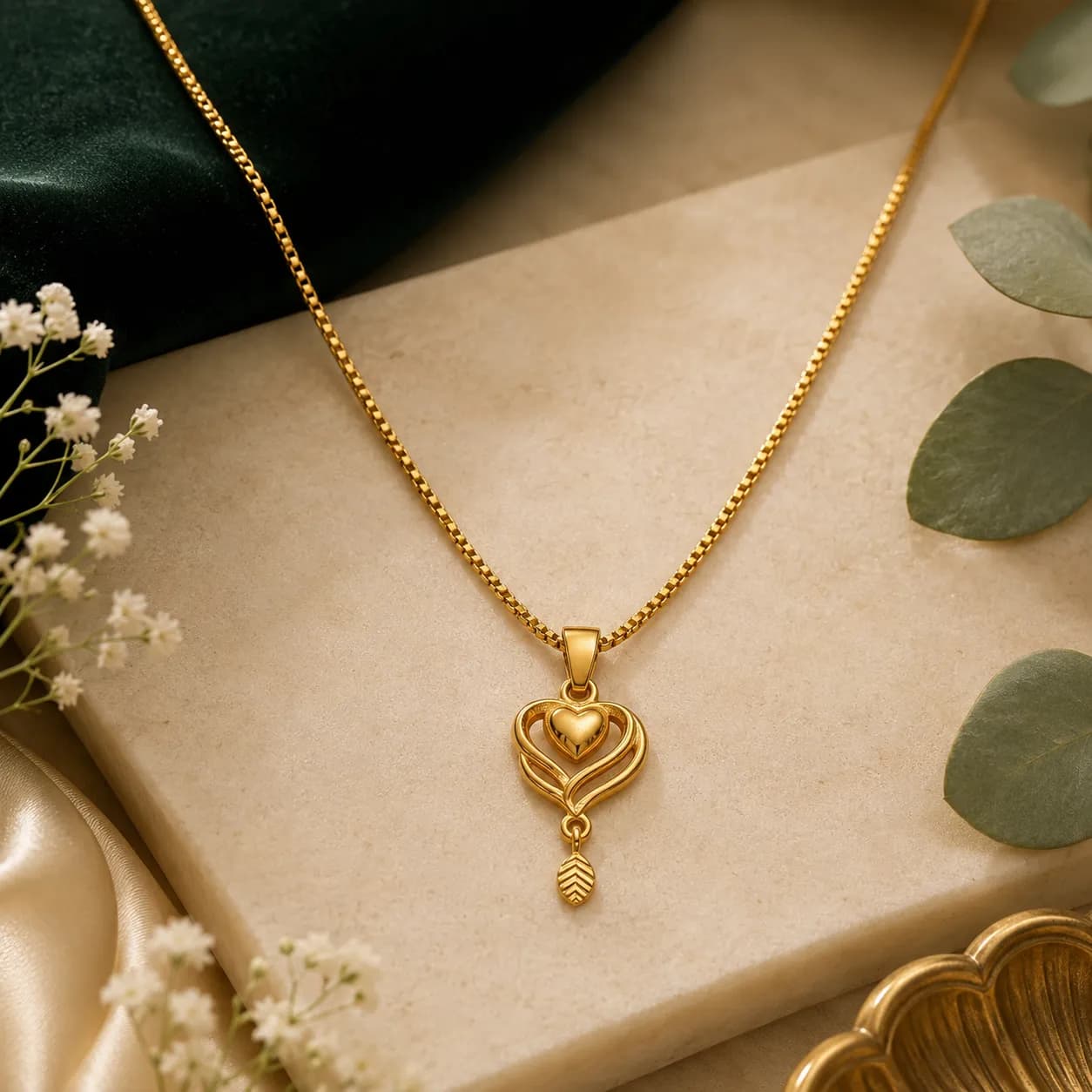 Niyanara Antitarnish Open Heart Chain Necklace