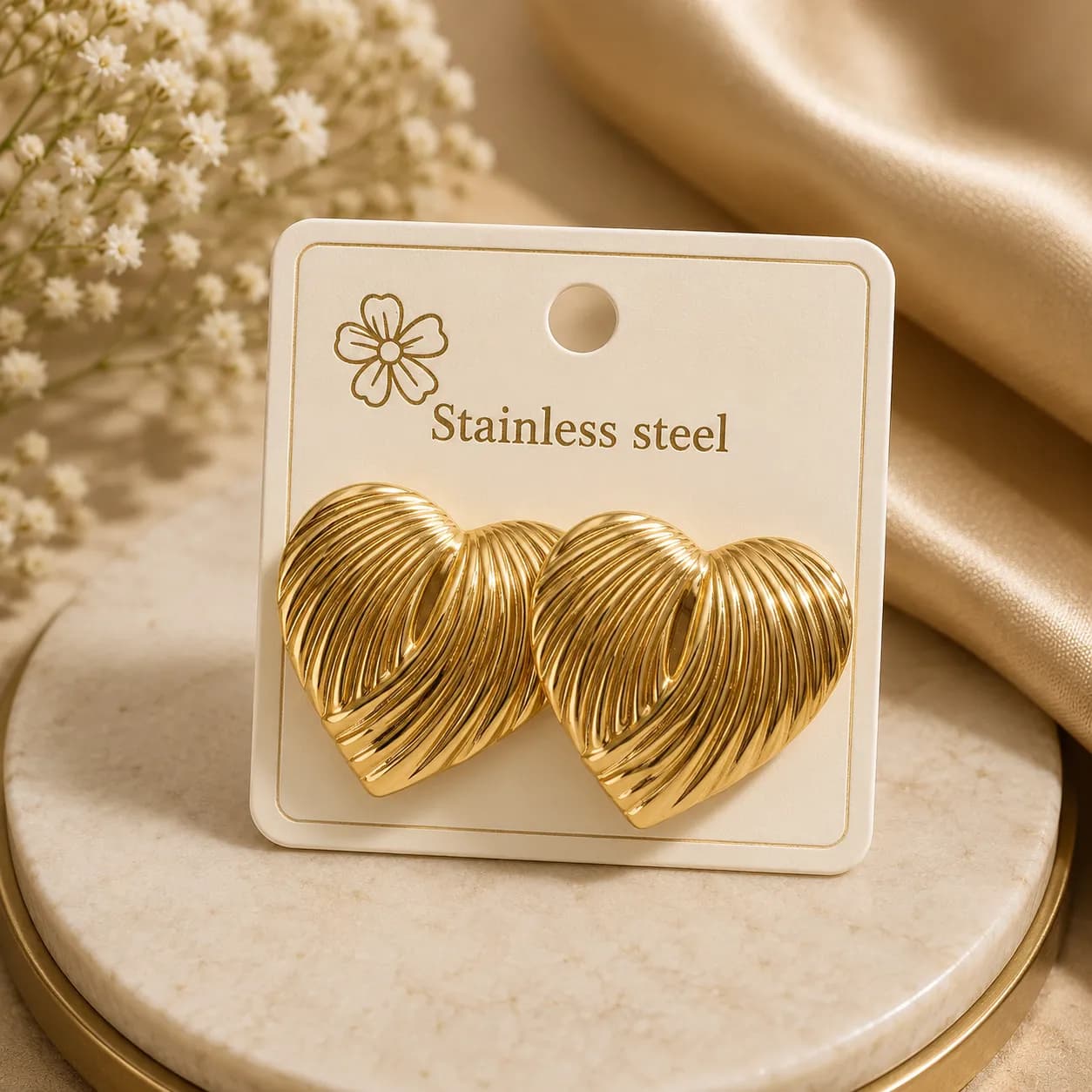 Niyanara Aurora Heart Stud Earring