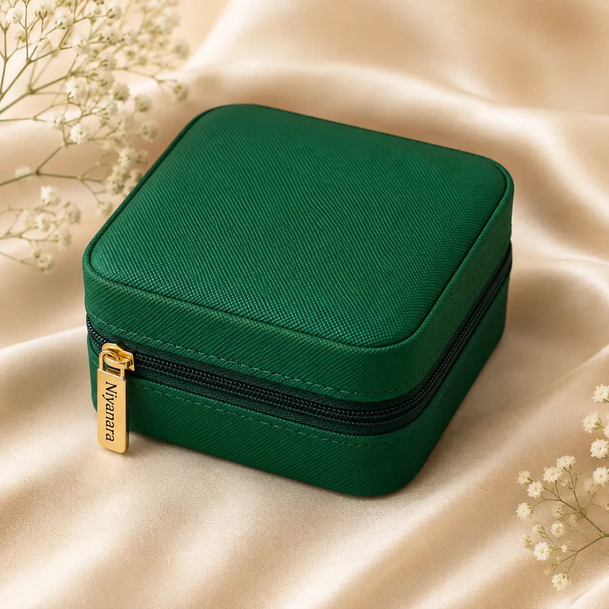 Niyanara Luxe Jewellery Travel Organizer – Green