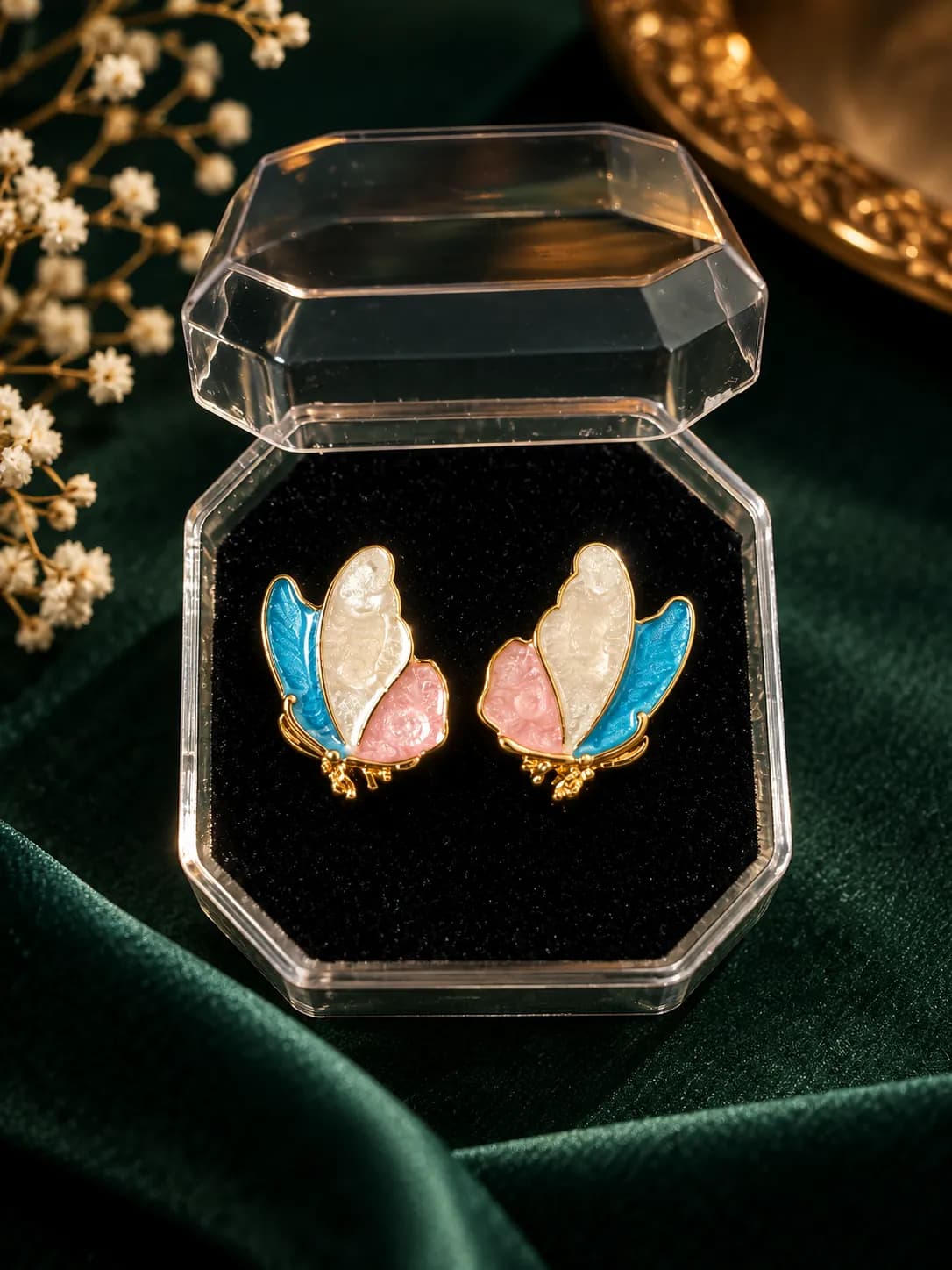 Niyanara Azure Bloom Butterfly Korean Earrings for Women