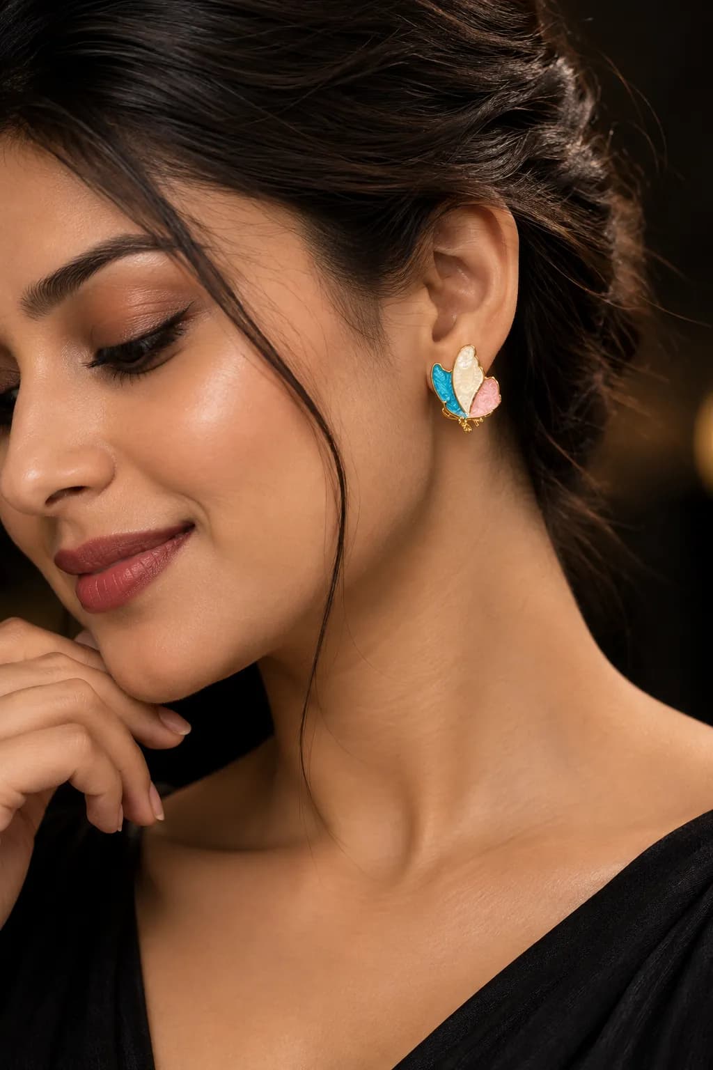 Niyanara Azure Bloom Butterfly Korean Earrings for Women