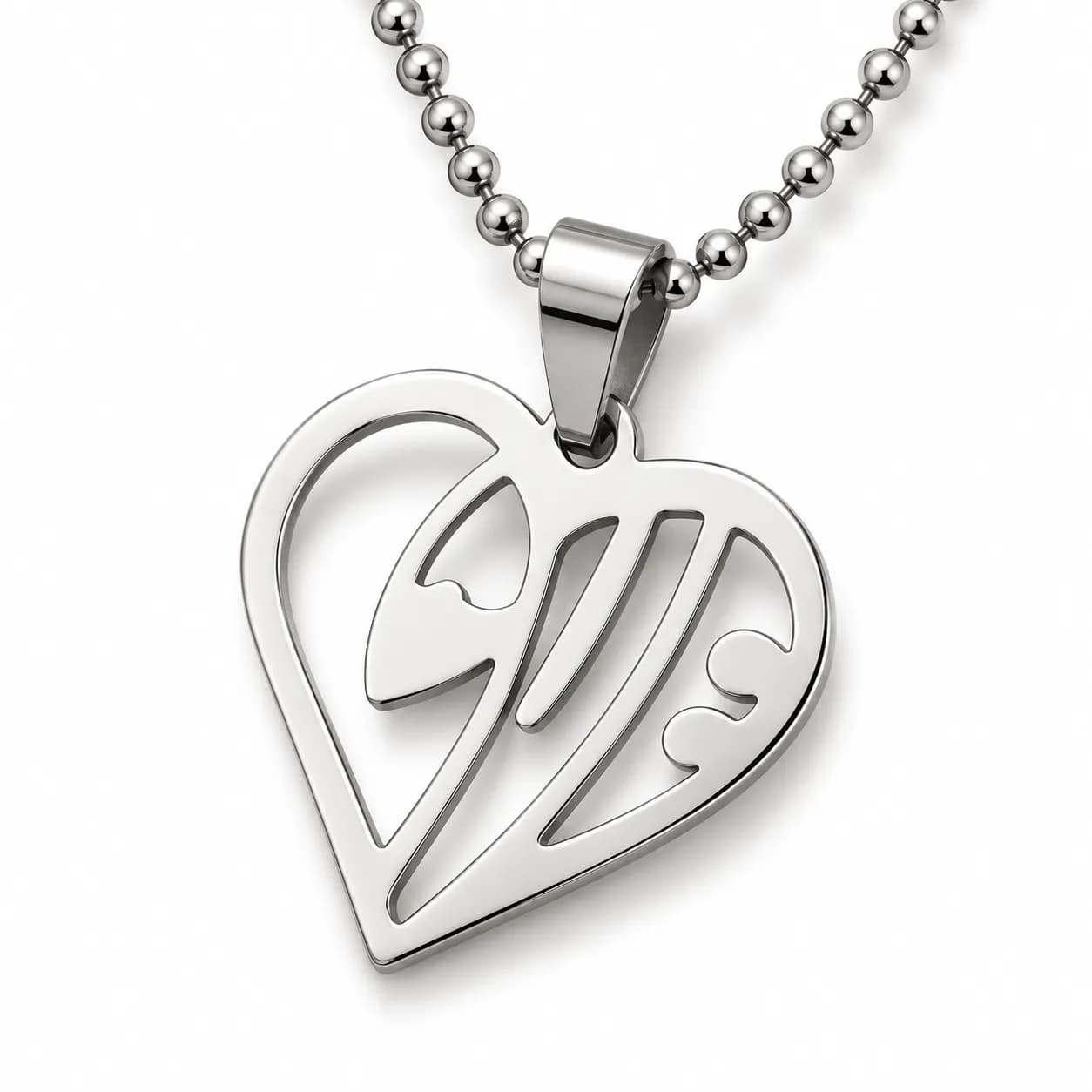 Elegant Heart-Shaped Love Neckchain Pendant | Men