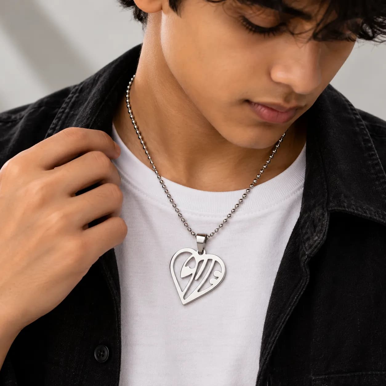 Niyanara Elegant Heart-Shaped Love Pendant for Men