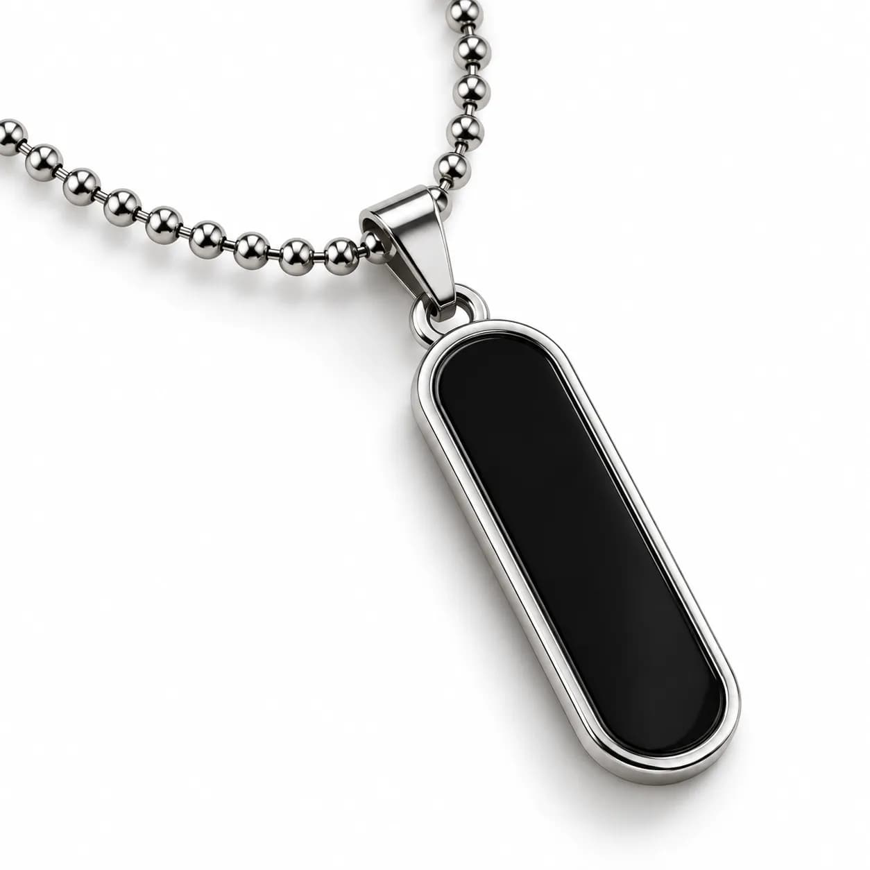 Noir Enamel Neckchain Pendant | Men