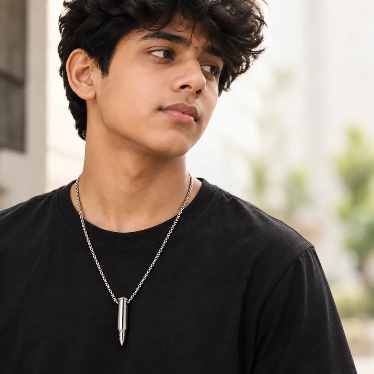 Niyanara Bullet Chain Pendant – Bold Edge for Men