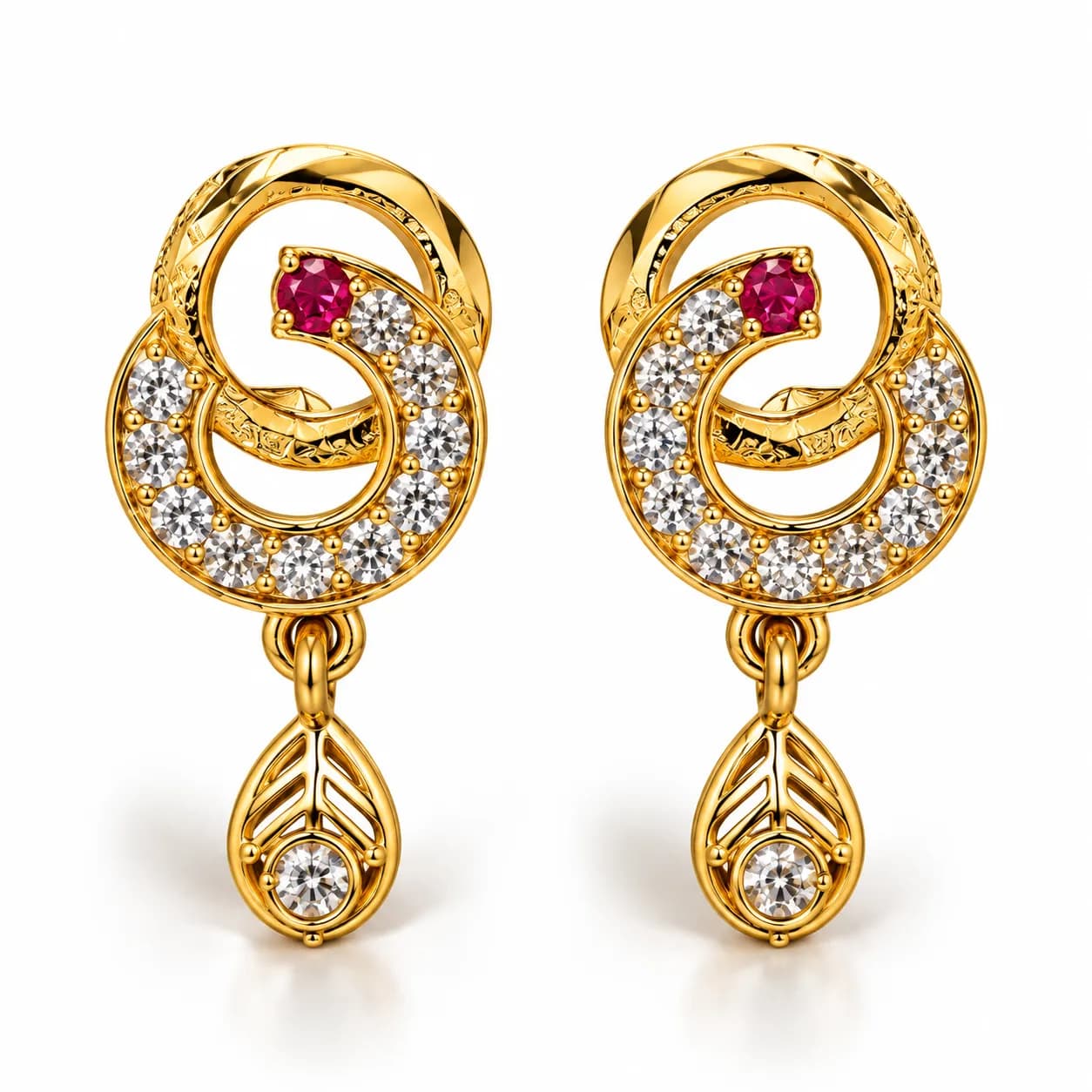 Brass Gold Plated Teardrop Earrings