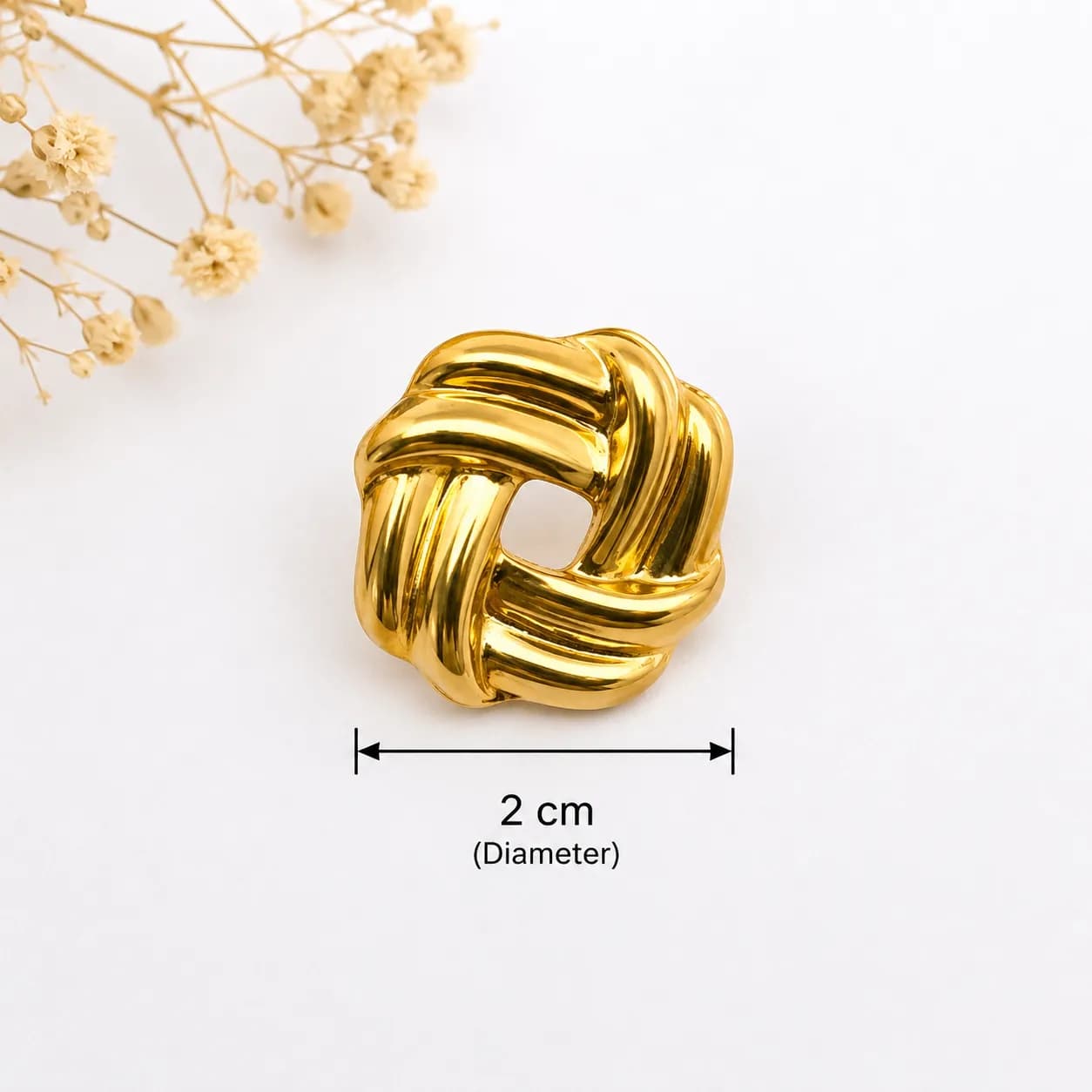 Stainless Steel Aurum Knot Stud Earring