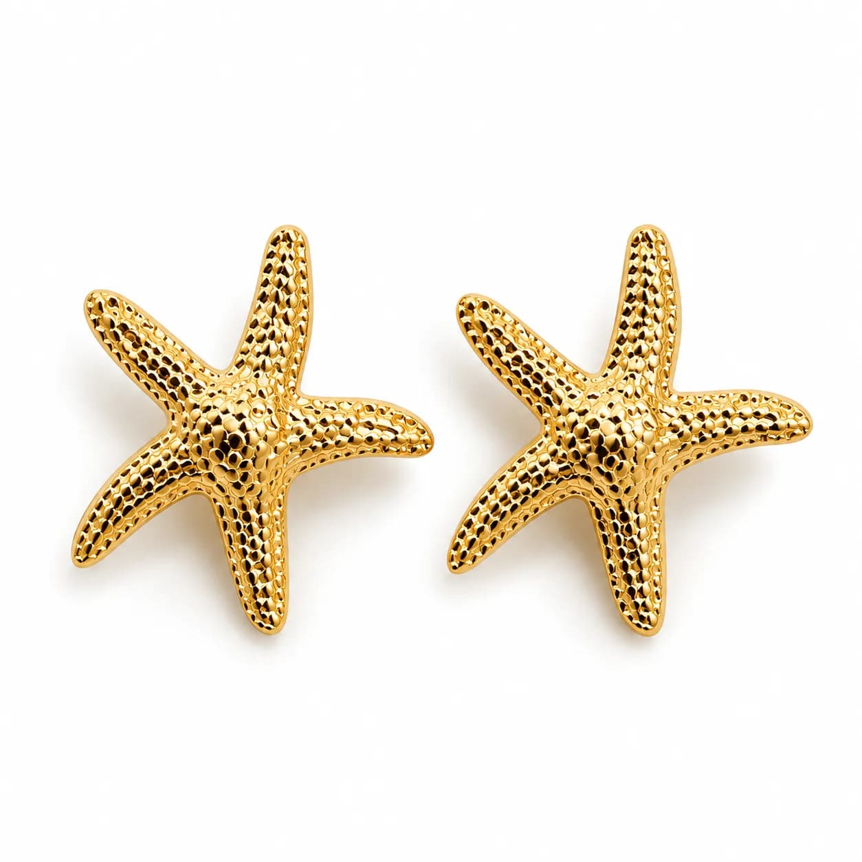 Stainless Steel Gold Plated Golden Starfish Stud Earring