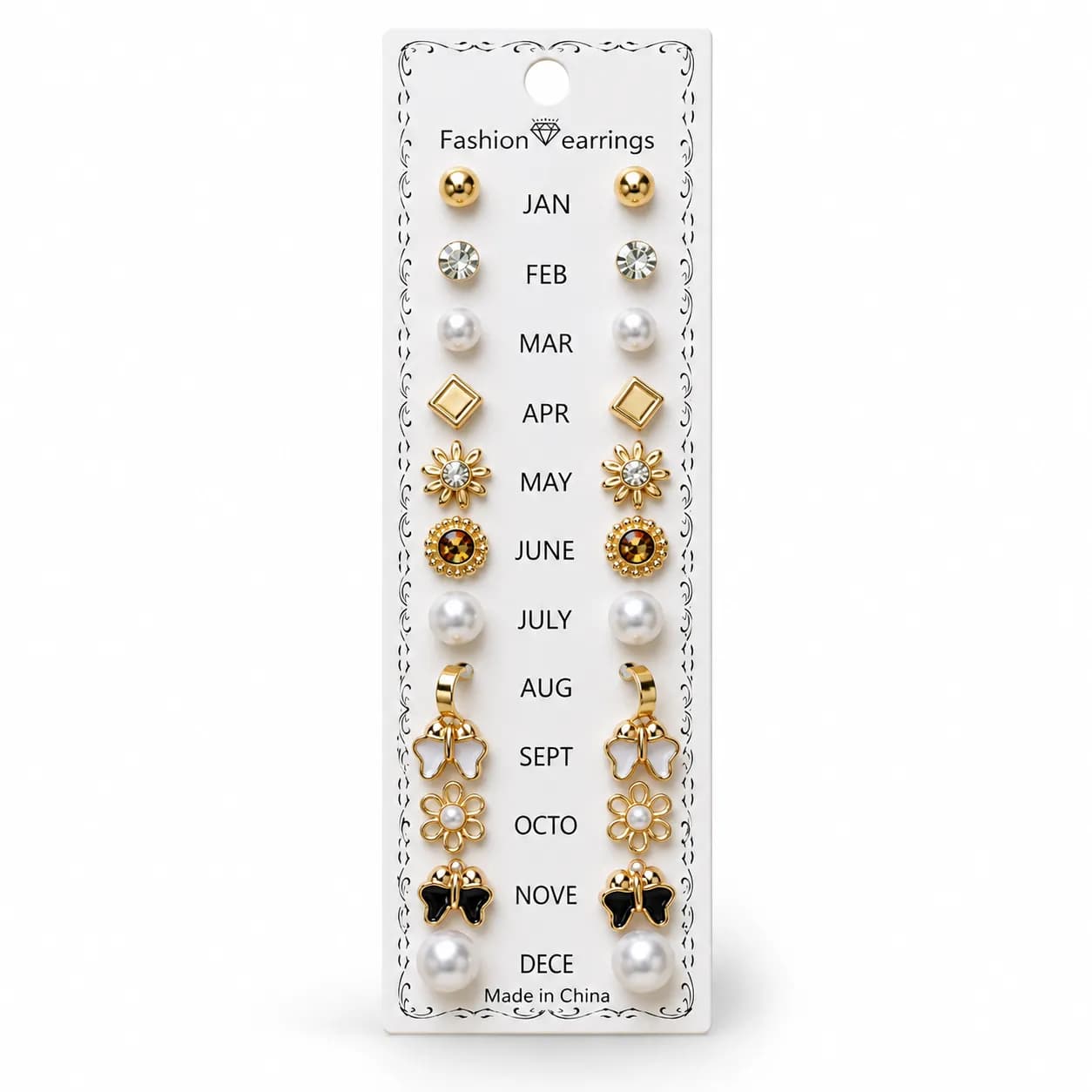 Niyanara Twelve Treasure Fancy Stud Set for Women
