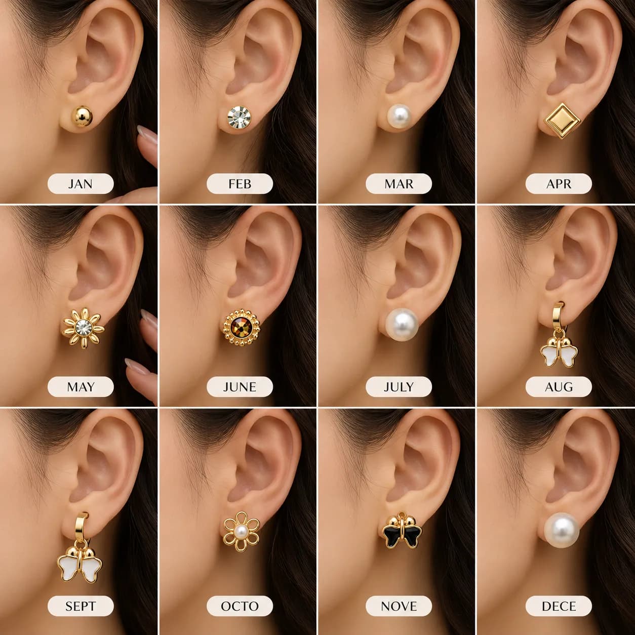 Niyanara Twelve Treasure Fancy Stud Set for Women