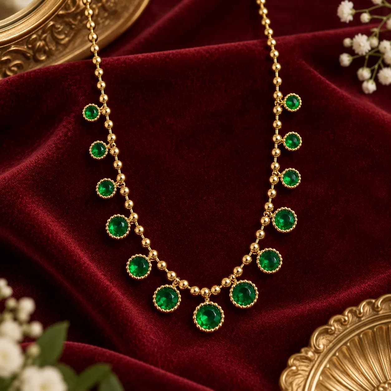304 Stainless Steel Gold plated Thara Necklace