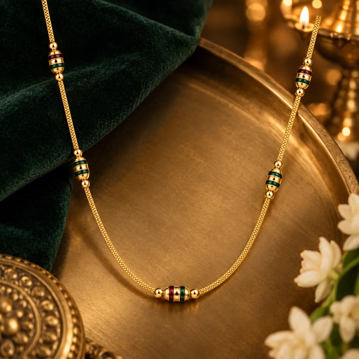 Niyanara Gold Plated Rope Chain Necklace for Women
