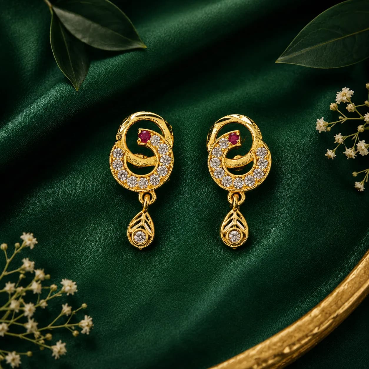 Brass Gold Plated Teardrop Earrings