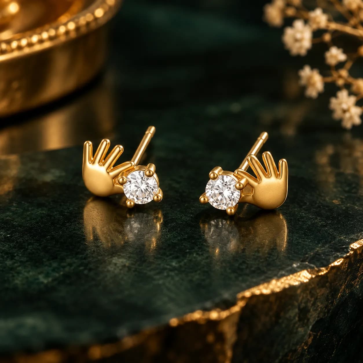 304 Stainless Steel Gold plated Contemporary Stud Earrings