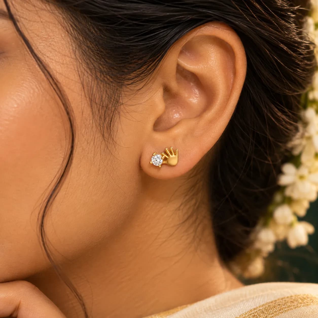 304 Stainless Steel Gold plated Contemporary Stud Earrings