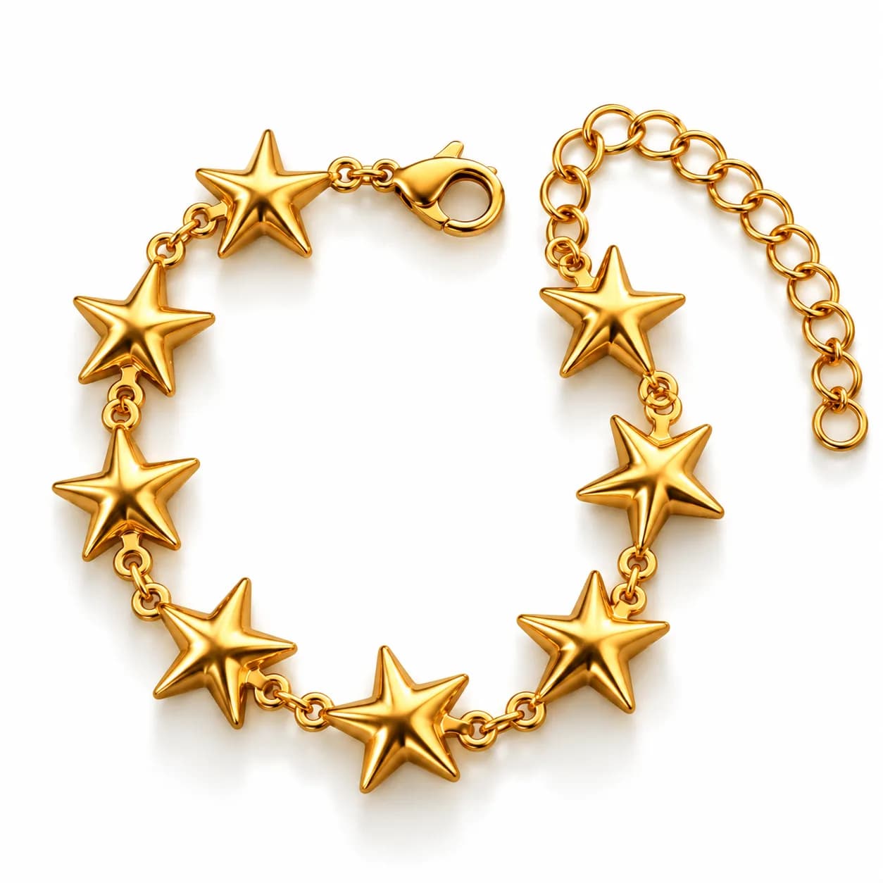 316L Stainless Steel 18K PVD Gold-plated Star Charm Bracelet