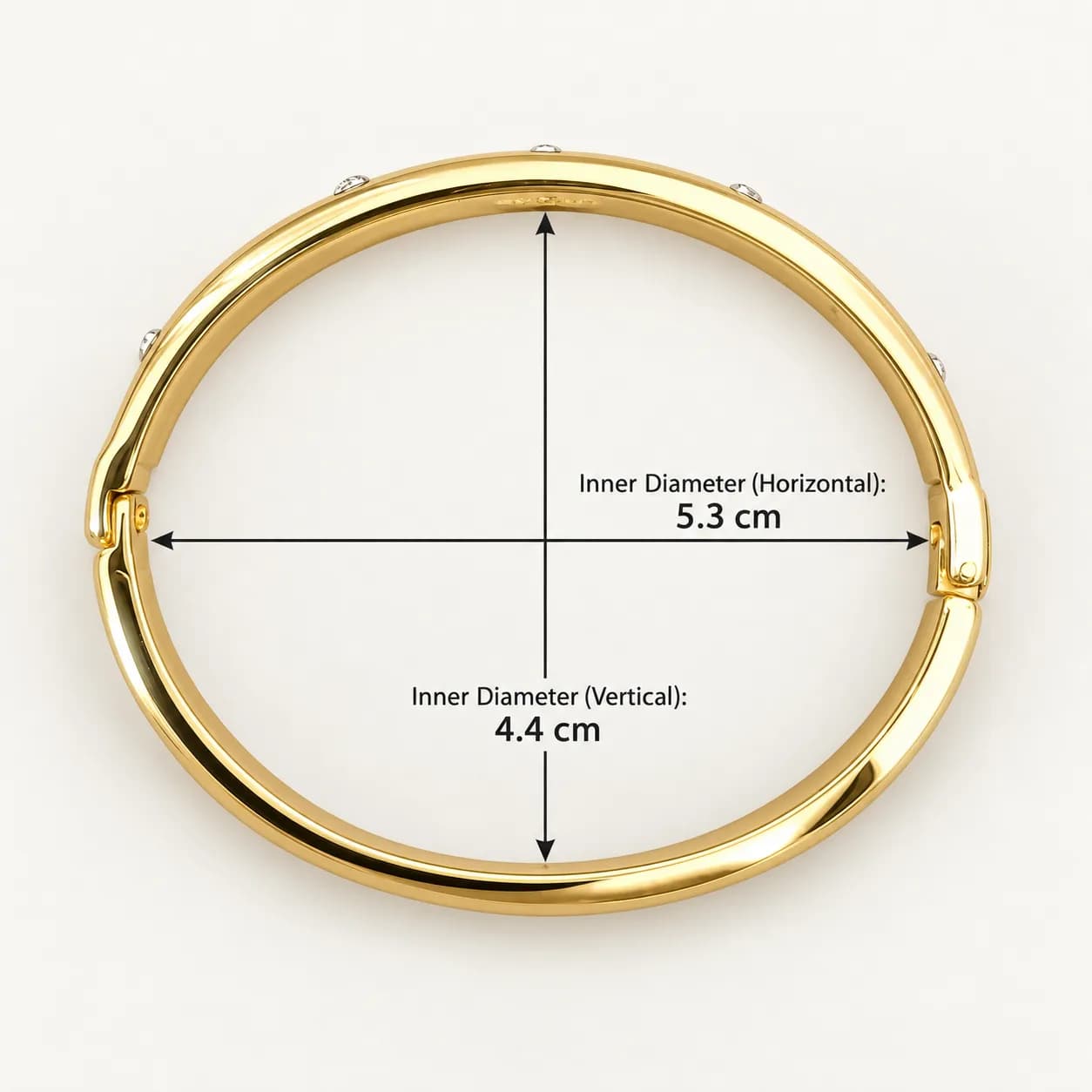 Heart-Detail Gold-Tone Kada Bracelet (Small Size)