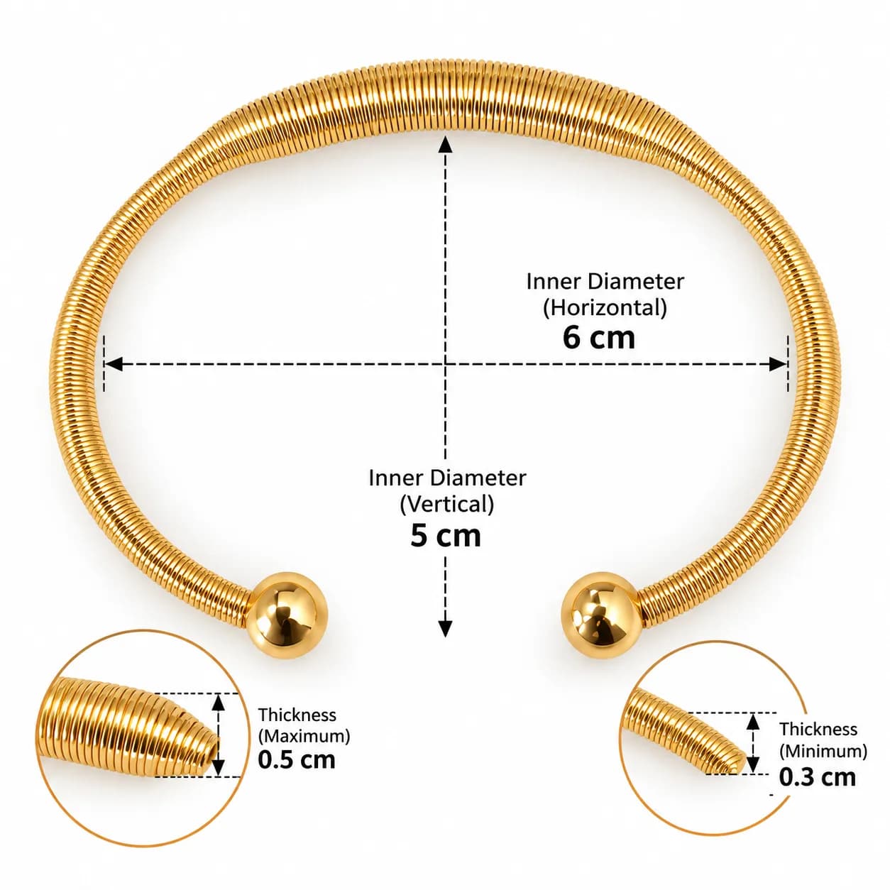 Ribbed Gold-Finish Cuff Bracelet