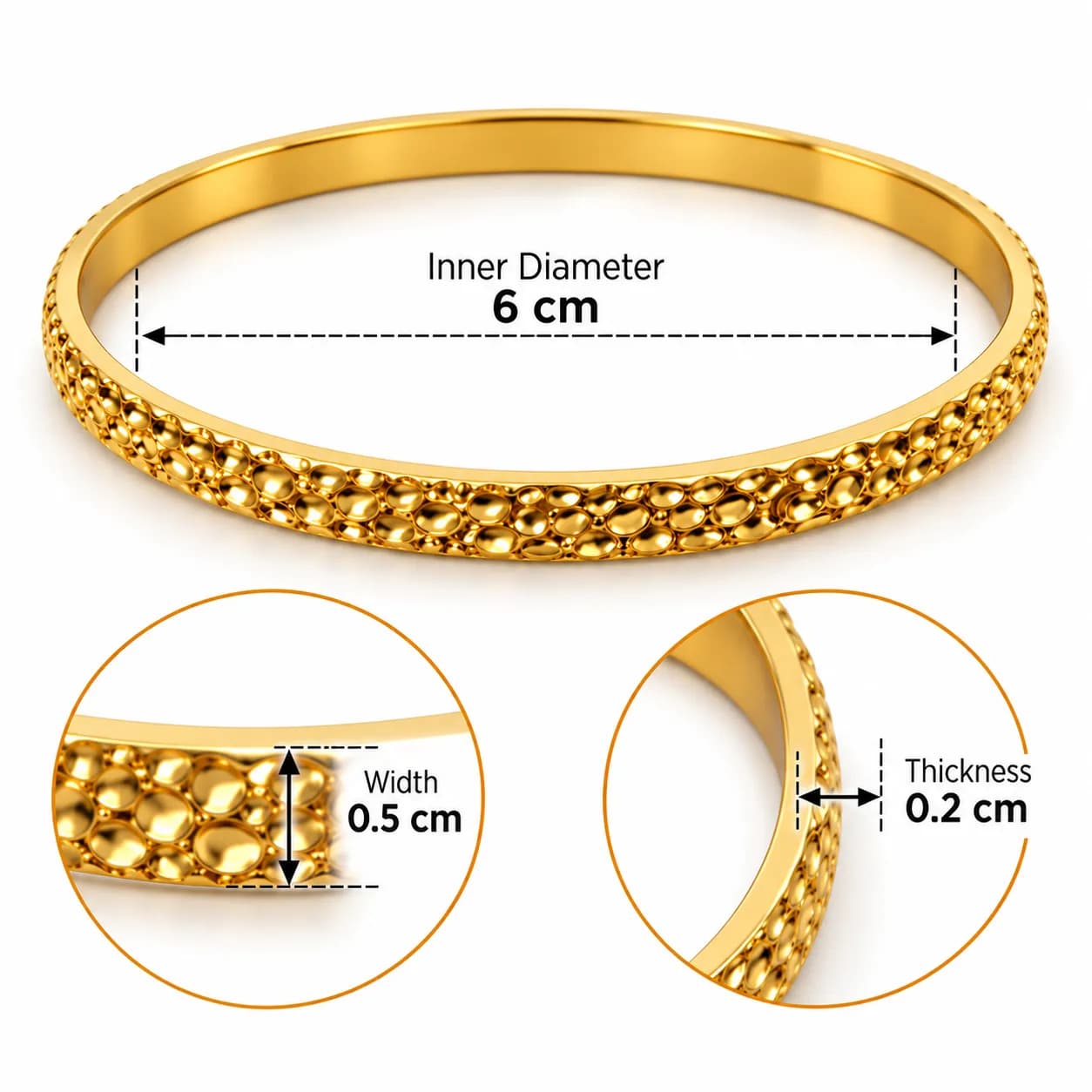 Textured Gold Tone Bangle